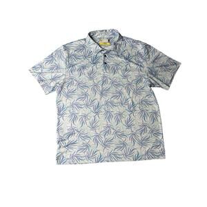 Nicklaus Men’s XL Golf Polo Shirt Blue Palm Print Eco Choice Performance
